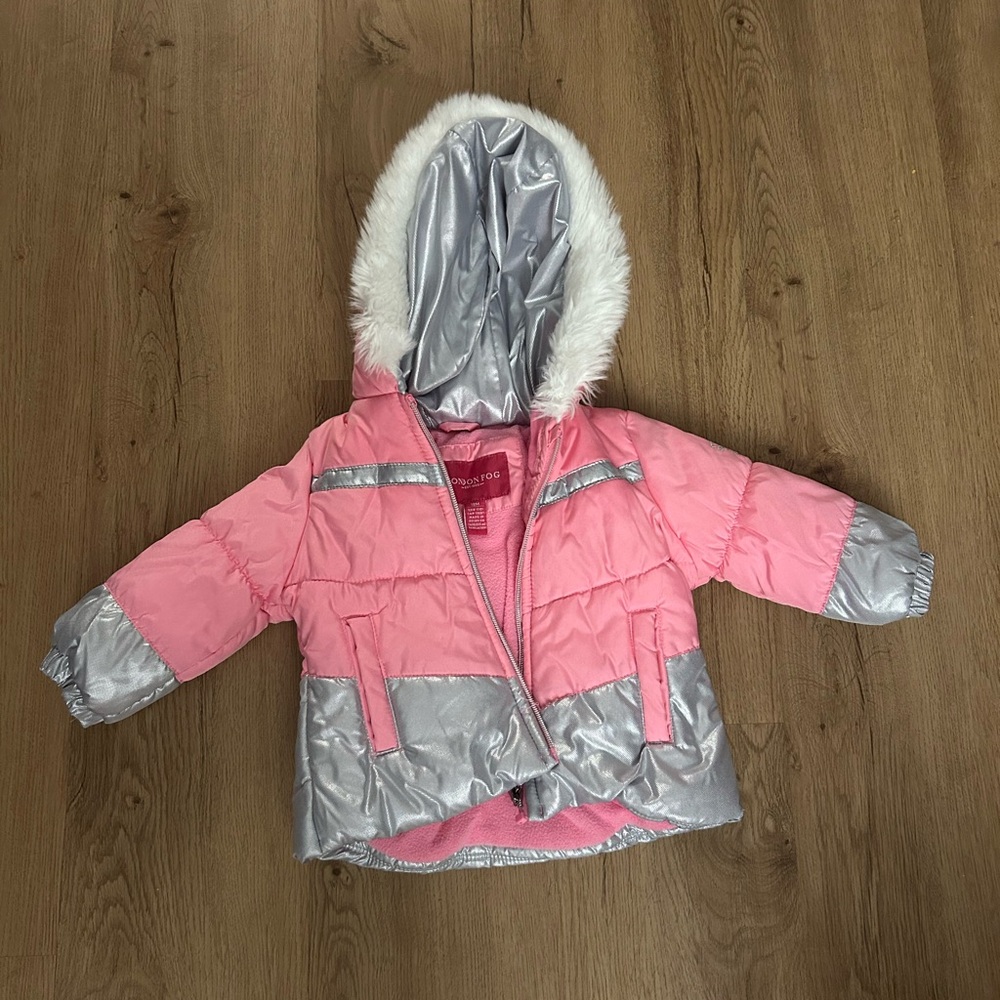 London Fog Pink and Silver Winter Jacket